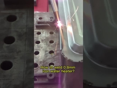 Robot automatic laser welding 0.8mm iron water heater.